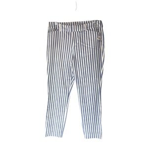 Old Navy Blue White Striped Career Office Straight Leg Pixie Dress Pants Size 12